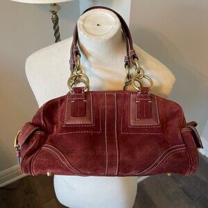 Coach F10061 Barrel Suede Soho Buckle stachel Burgundy